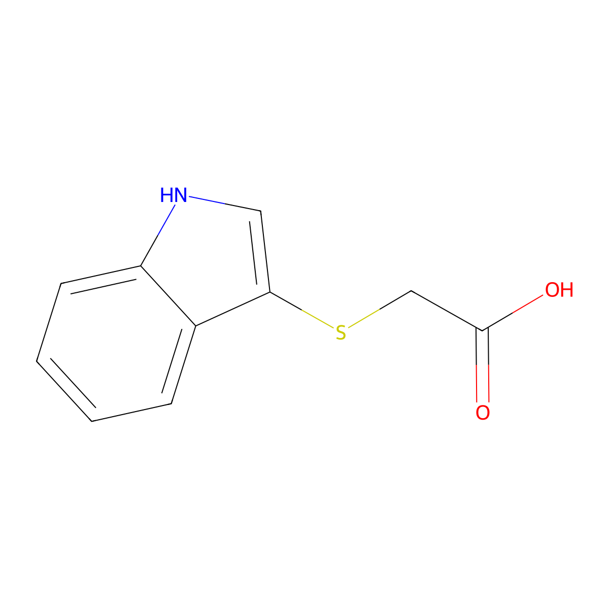 (1H-Indol-3-ylsulfanyl)-acetic acid molecular structure, CAS 54466-88-5