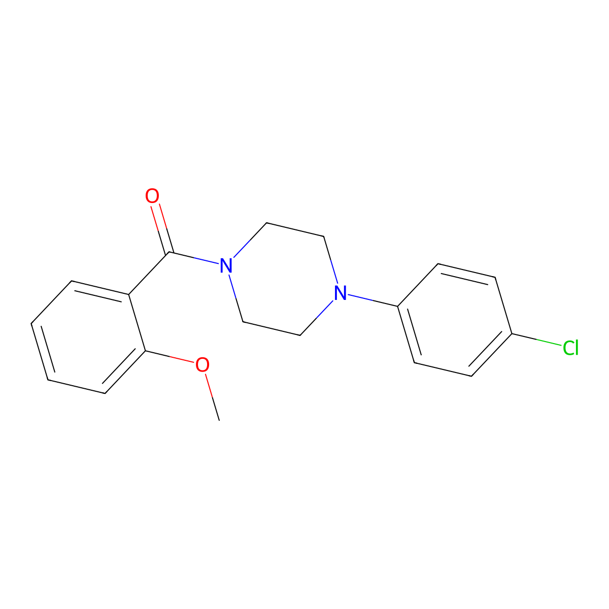 [4-(4-Chlorophenyl)piperazin-1-yl]-(2-methoxyphenyl)methanone molecular structure, CAS 544661-19-0