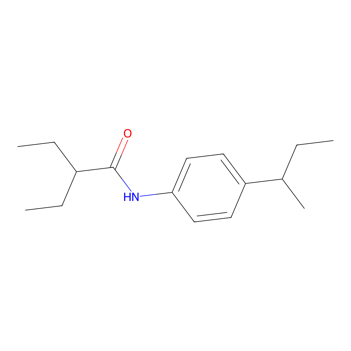 N-(4-butan-2-ylphenyl)-2-ethylbutanamide molecular structure, CAS 544661-51-0