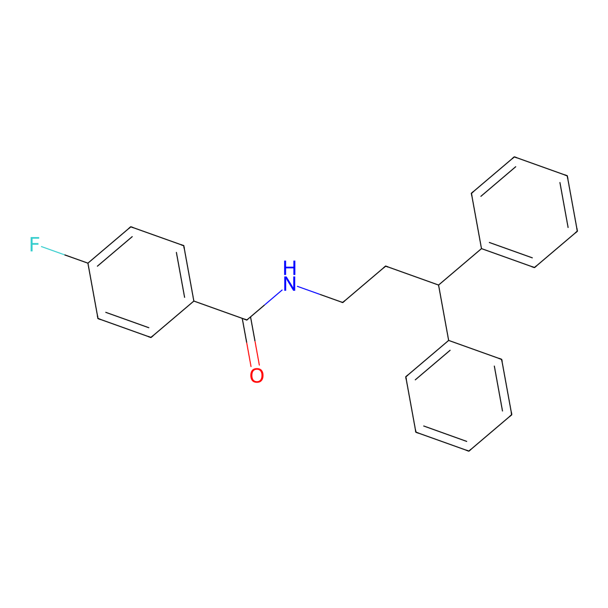 N-(3,3-diphenylpropyl)-4-fluorobenzamide molecular structure, CAS 544661-85-0