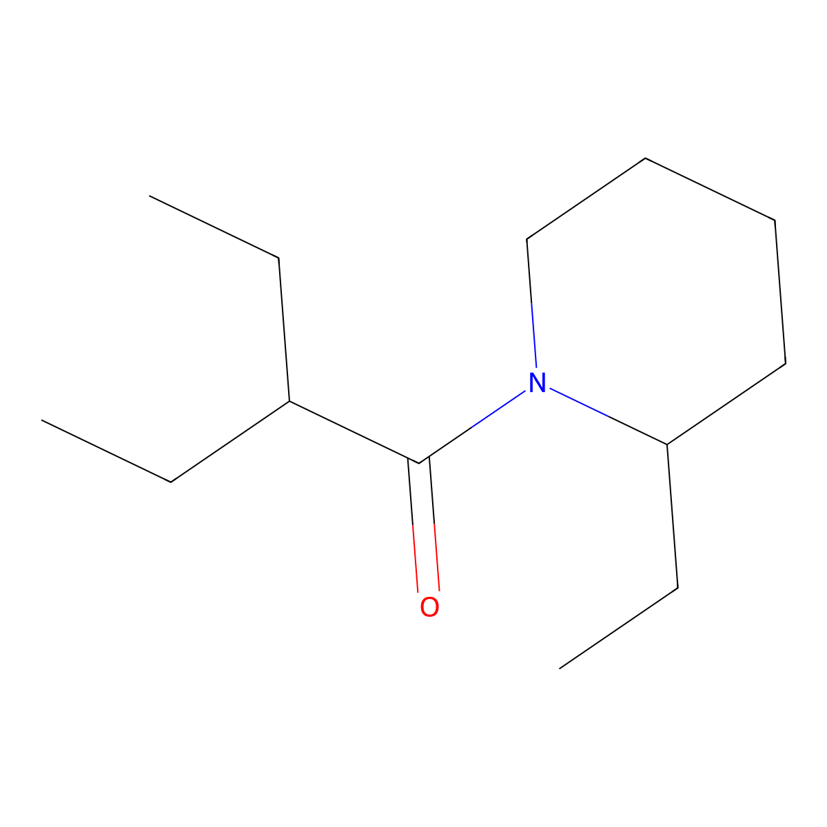 2-Ethyl-1-(2-ethylpiperidin-1-yl)butan-1-one molecular structure, CAS 544662-03-5