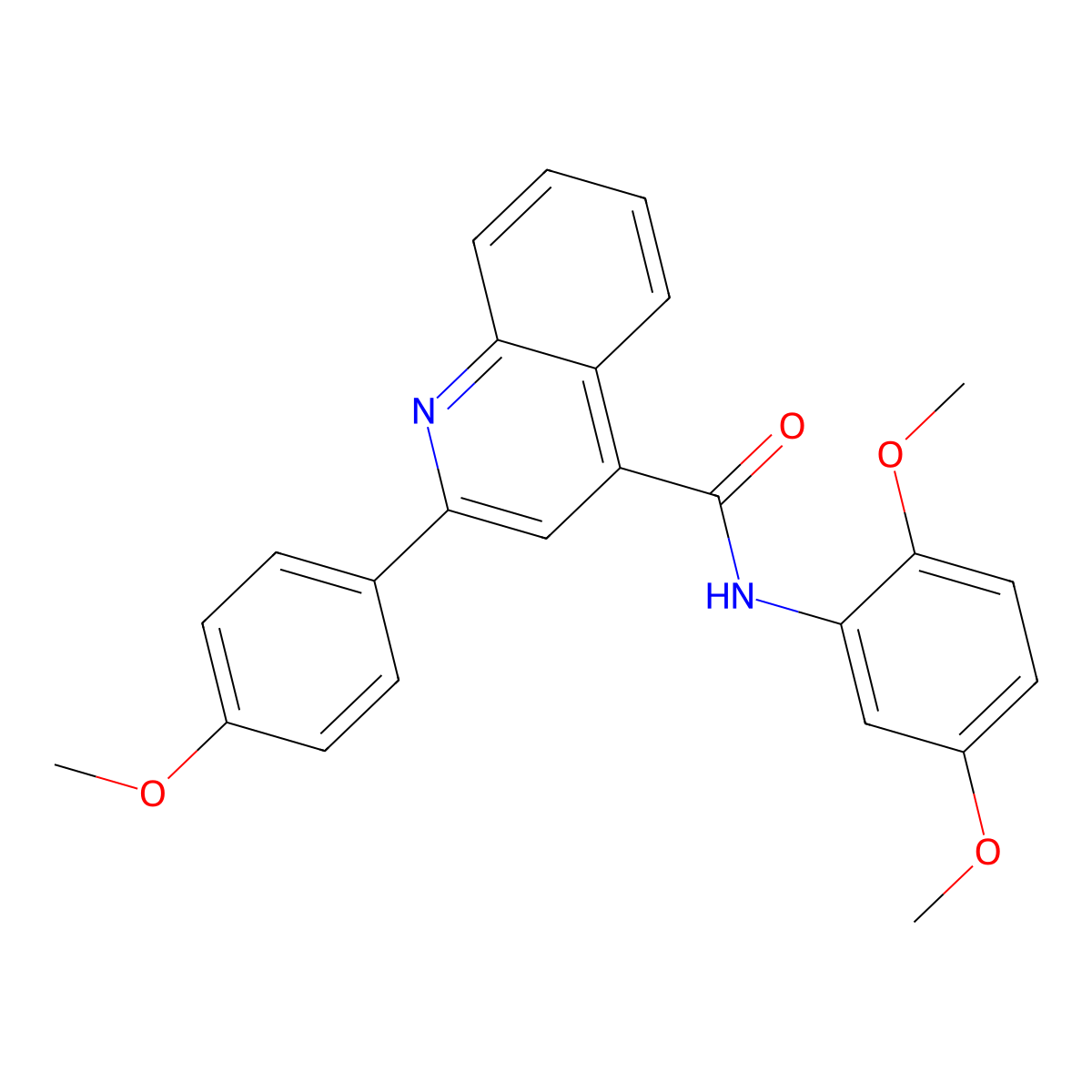 N-(2,5-dimethoxyphenyl)-2-(4-methoxyphenyl)quinoline-4-carboxamide molecular structure, CAS 544662-17-1