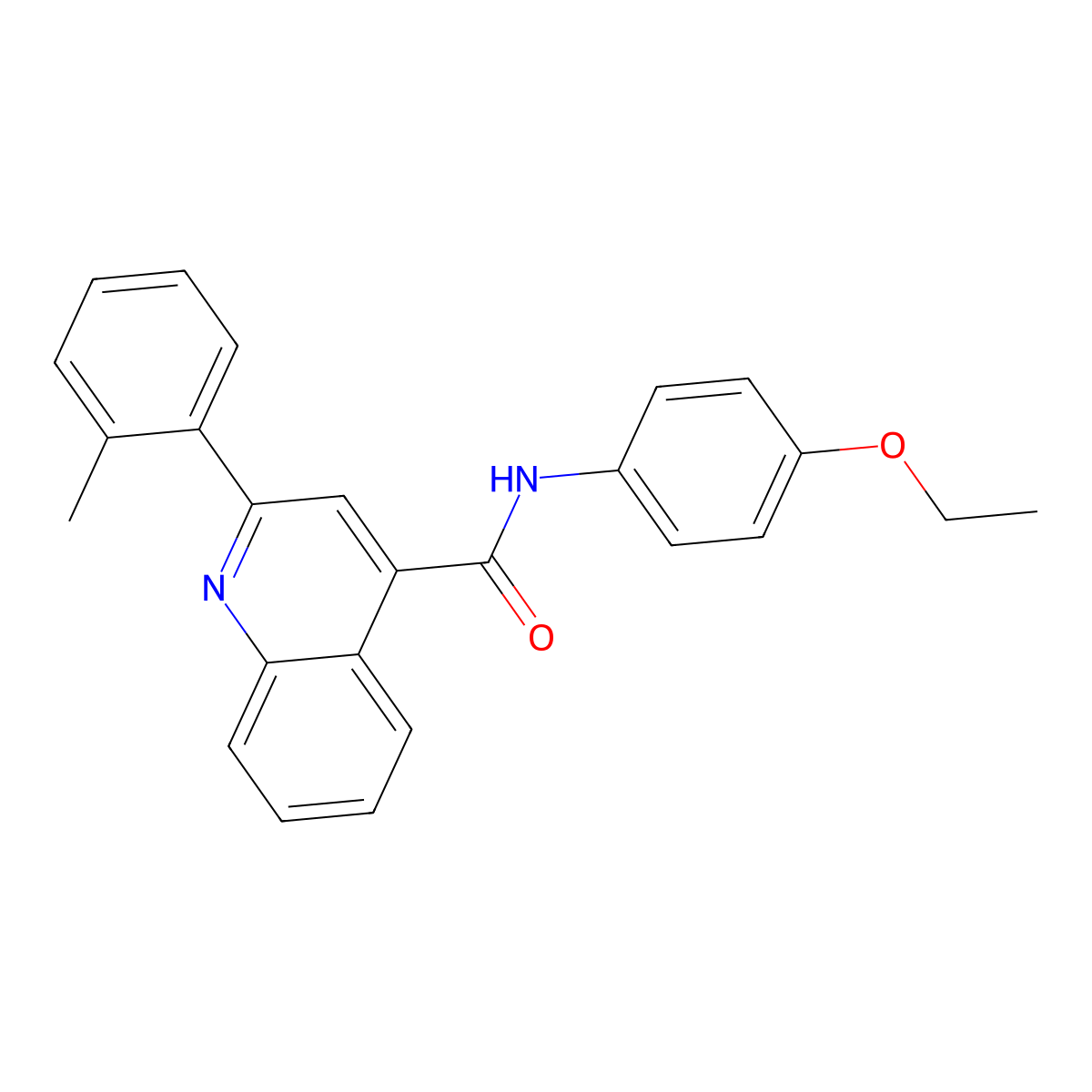 N-(4-ethoxyphenyl)-2-(2-methylphenyl)quinoline-4-carboxamide molecular structure, CAS 544662-42-2