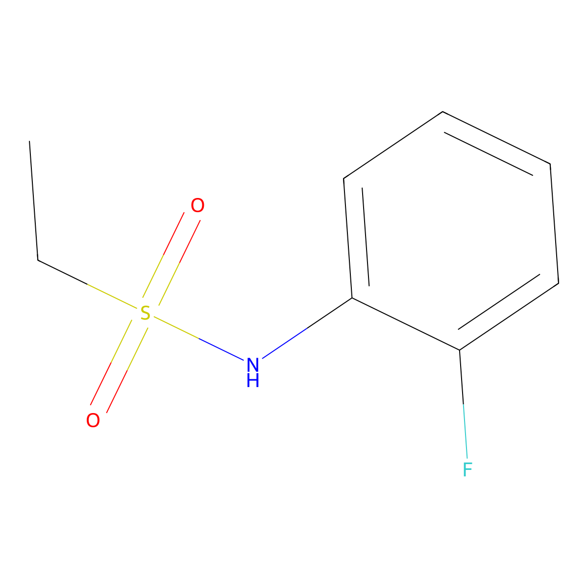 N-(2-fluorophenyl)ethane-1-sulfonamide molecular structure, CAS 544662-80-8