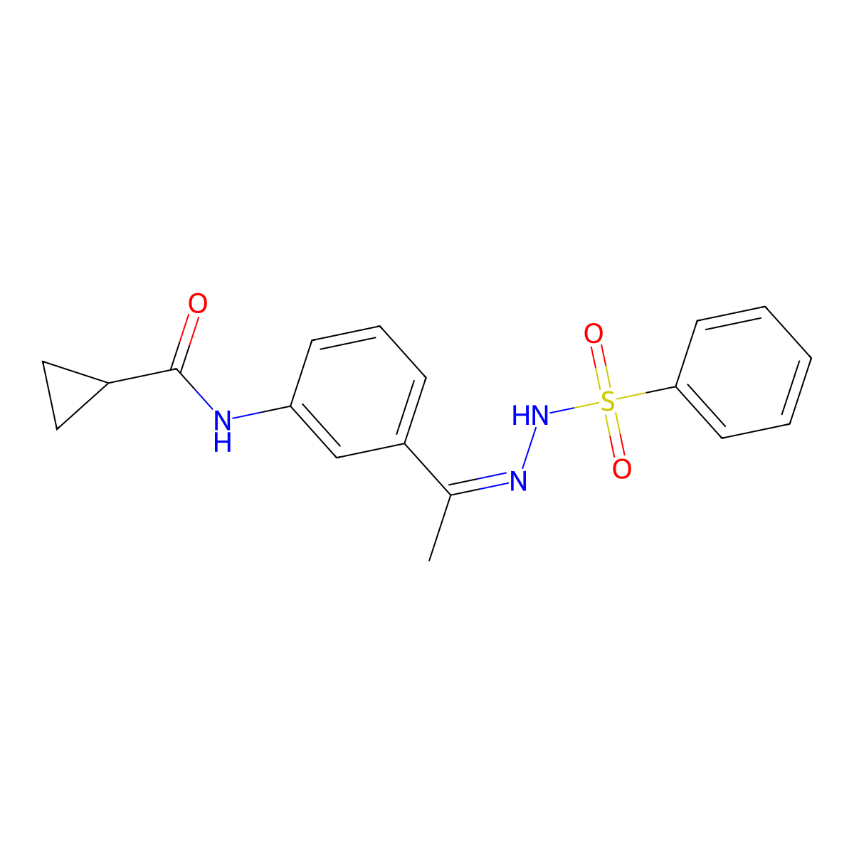 Benzenesulfonic acid, 2-[1-[3-[(cyclopropylcarbonyl)amino]phenyl]ethylidene]hydrazide molecular structure, CAS 544662-82-0