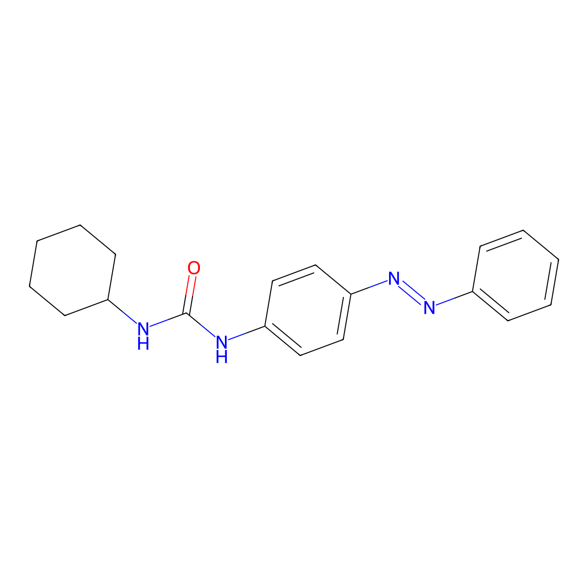 1-cyclohexyl-3-{4-[(E)-phenyldiazenyl]phenyl}urea molecular structure, CAS 544664-61-1
