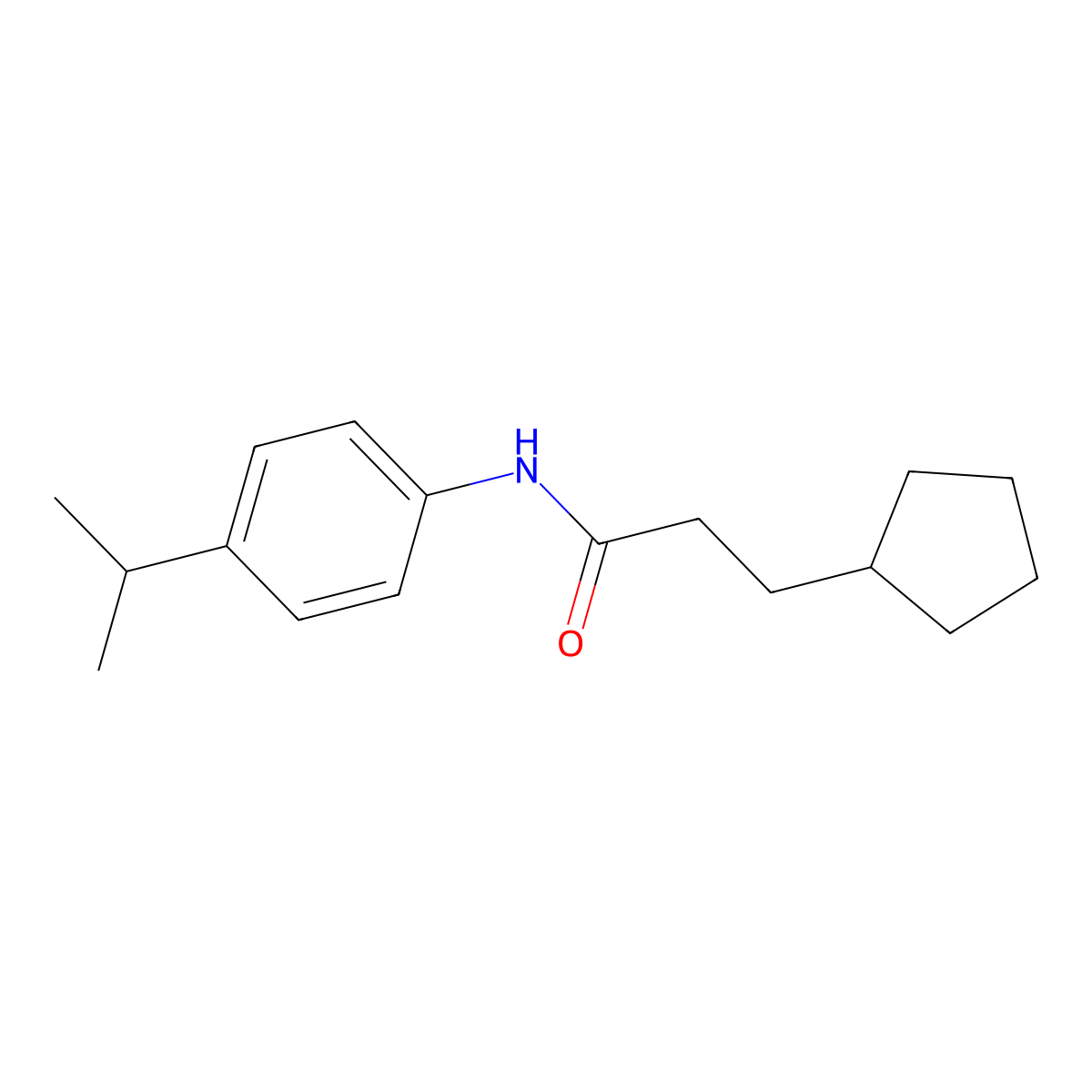 3-cyclopentyl-N-(4-propan-2-ylphenyl)propanamide molecular structure, CAS 544664-89-3