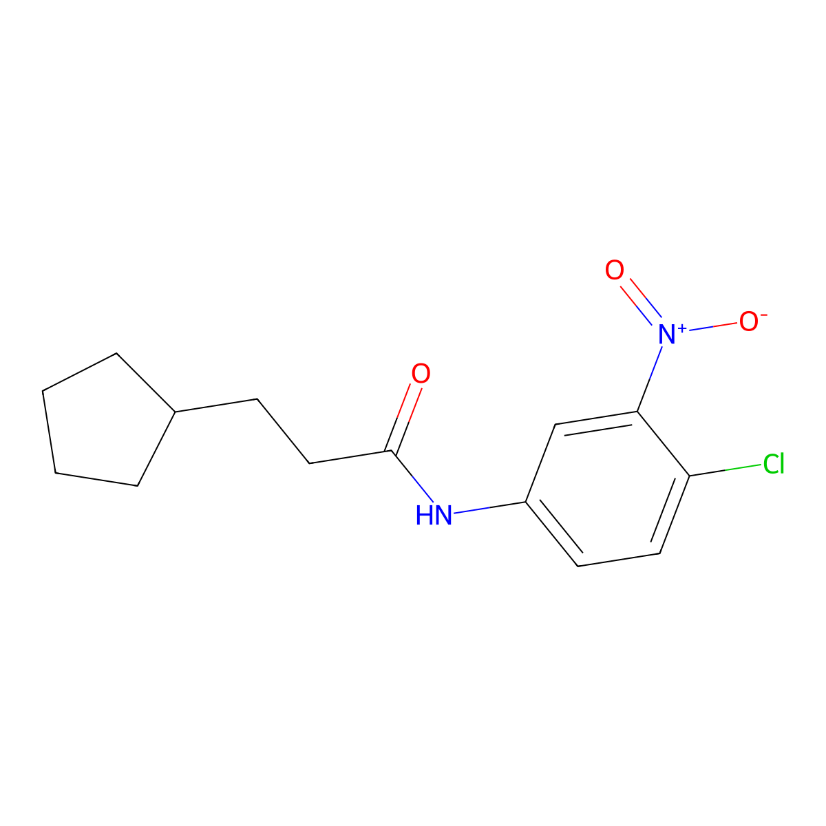 N-(4-chloro-3-nitrophenyl)-3-cyclopentylpropanamide molecular structure, CAS 544665-10-3