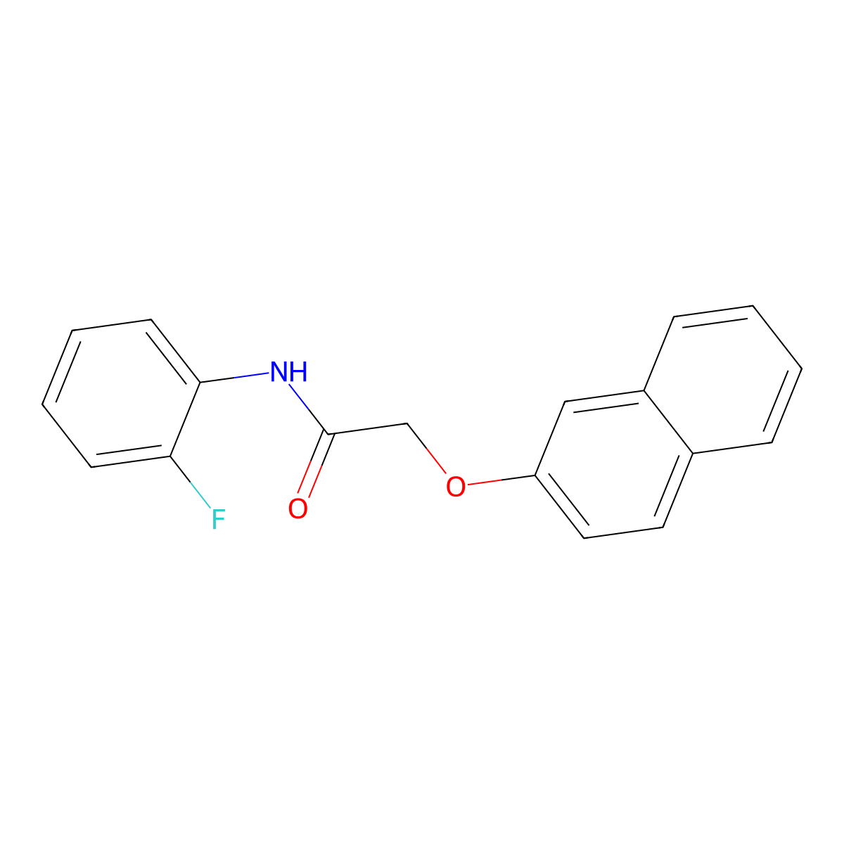 N-(2-fluorophenyl)-2-naphthalen-2-yloxyacetamide molecular structure, CAS 544665-33-0