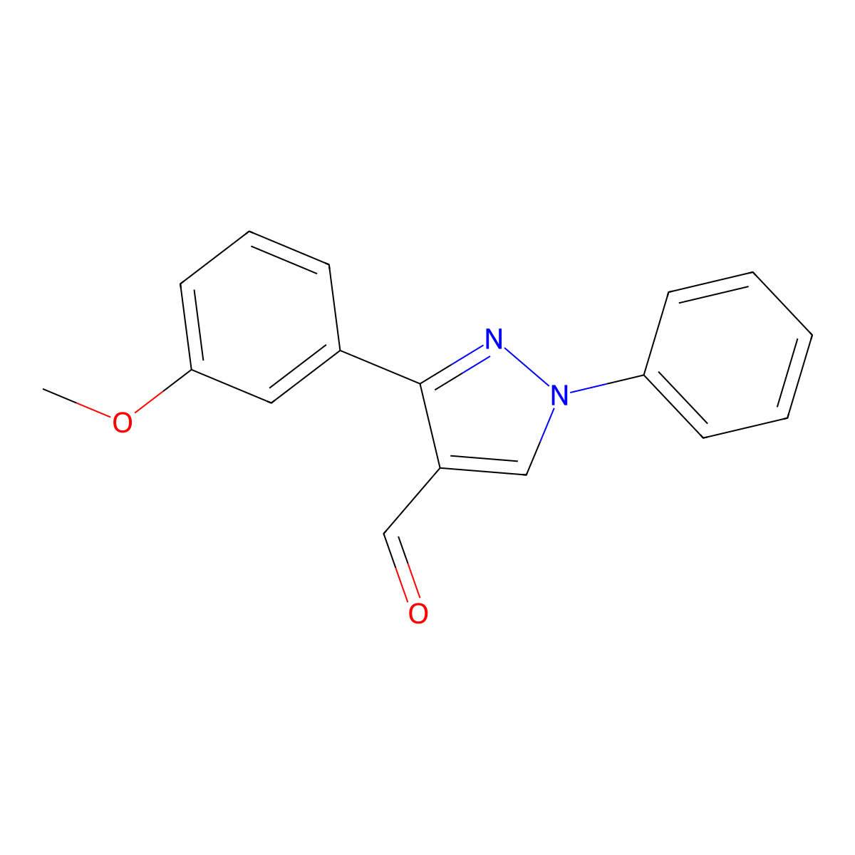 3-(3-Methoxyphenyl)-1-phenyl-1H-pyrazole-4-carbaldehyde molecular structure, CAS 544666-17-3