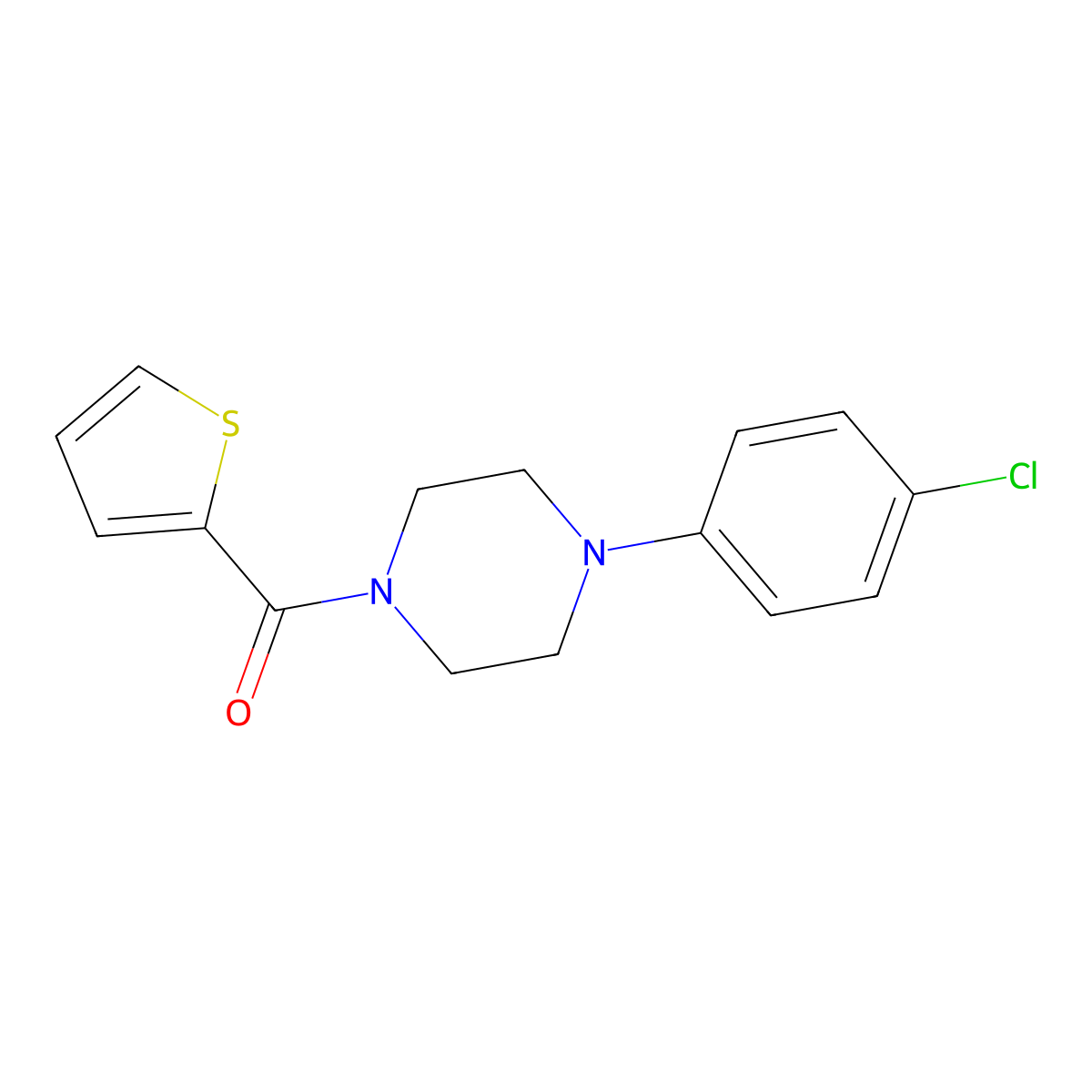 [4-(4-Chlorophenyl)piperazin-1-yl]-thiophen-2-ylmethanone molecular structure, CAS 544666-71-9