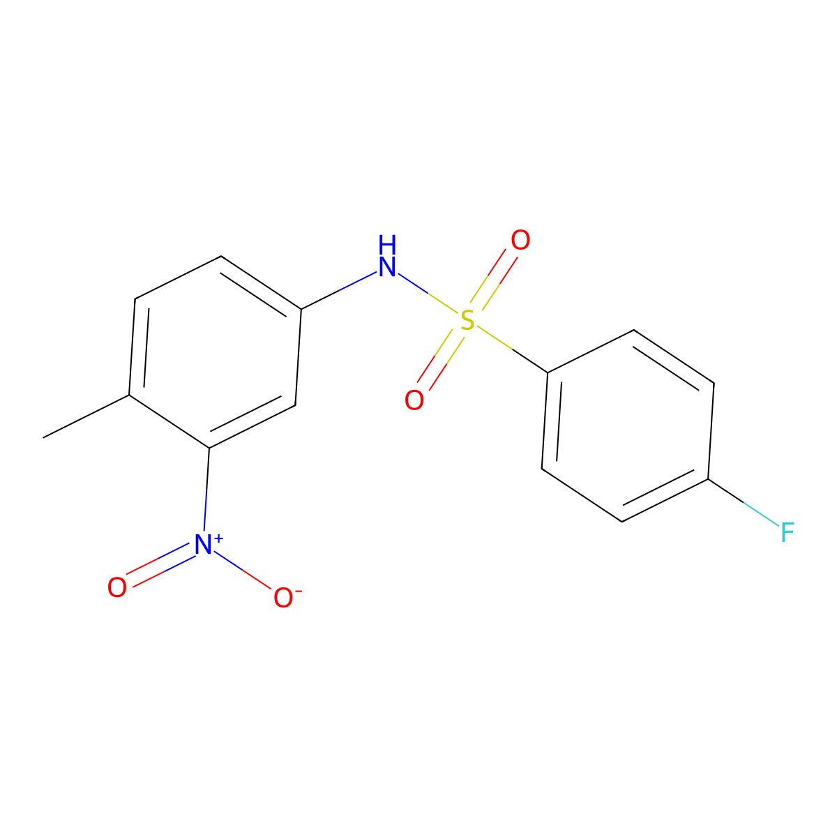 4-fluoro-N-(4-methyl-3-nitrophenyl)benzenesulfonamide molecular structure, CAS 544667-08-5