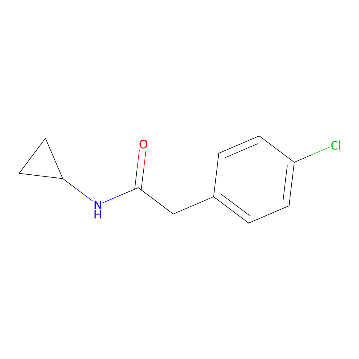 2-(4-chlorophenyl)-N-cyclopropylacetamide molecular structure, CAS 544667-36-9