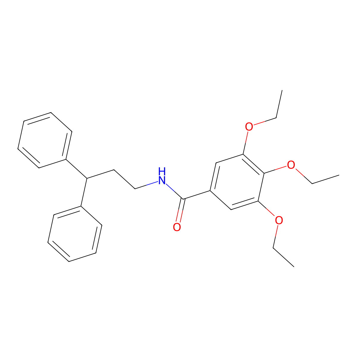 N-(3,3-diphenylpropyl)-3,4,5-triethoxybenzamide molecular structure, CAS 544667-53-0
