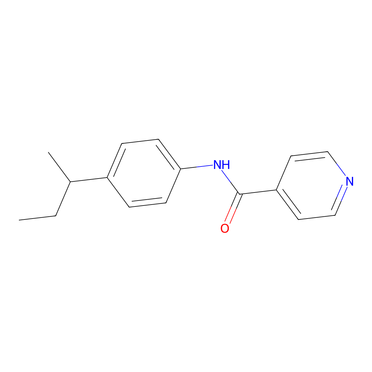 N-(4-butan-2-ylphenyl)pyridine-4-carboxamide molecular structure, CAS 544667-76-7