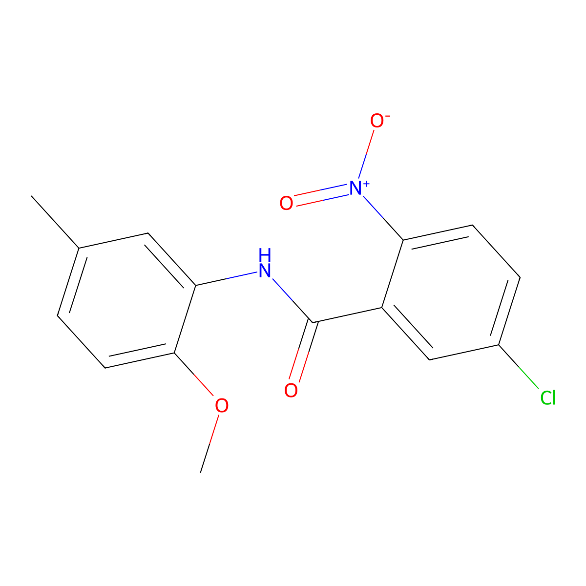 5-chloro-N-(2-methoxy-5-methylphenyl)-2-nitrobenzamide molecular structure, CAS 544668-09-9