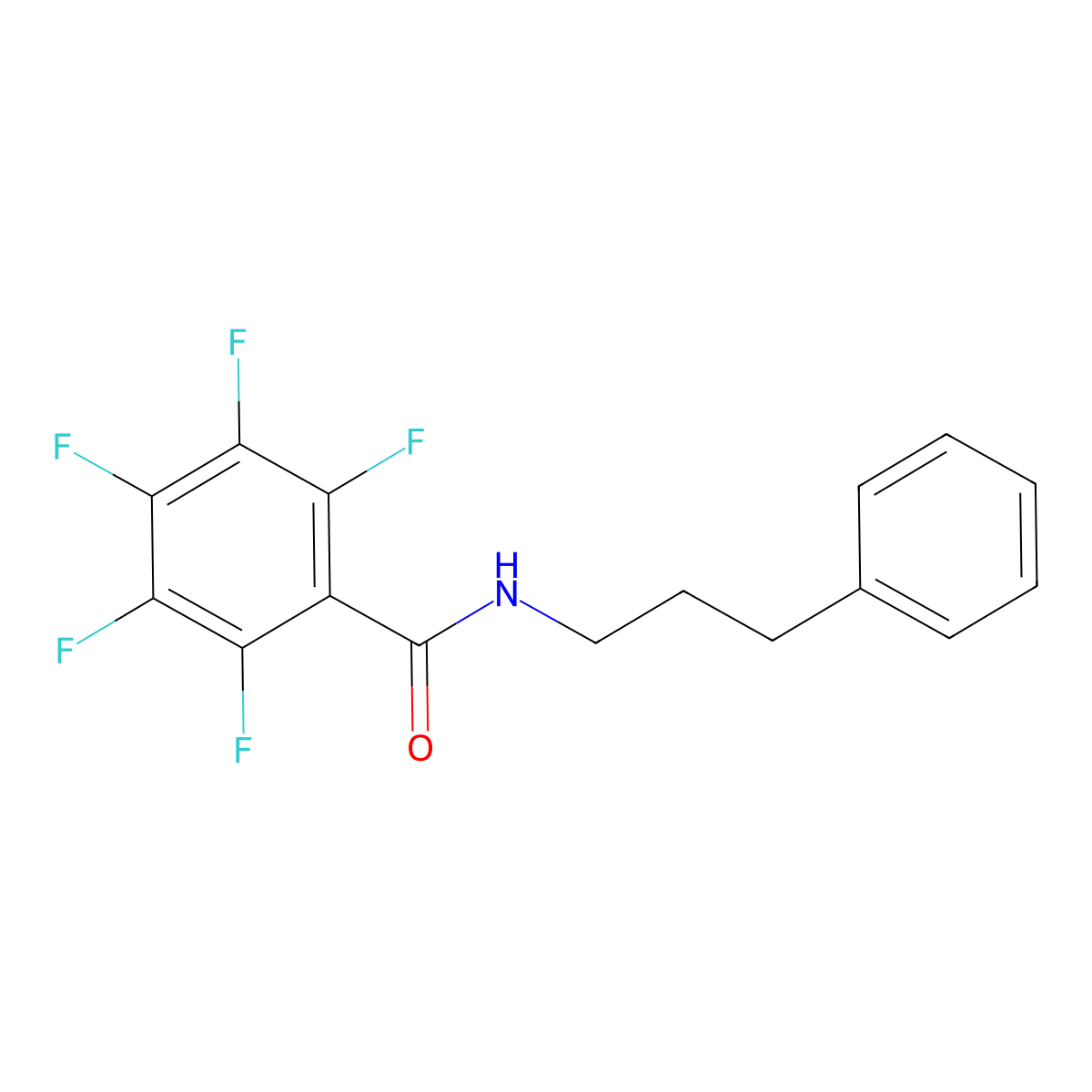 2,3,4,5,6-pentafluoro-N-(3-phenylpropyl)benzamide molecular structure, CAS 544668-51-1