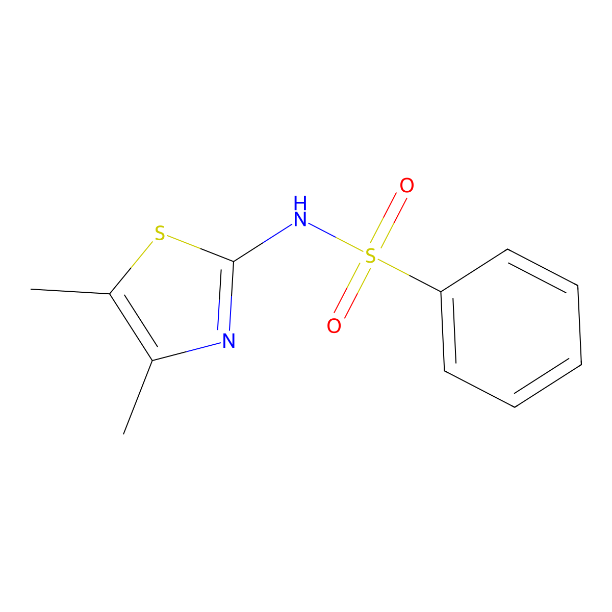 N-(4,5-Dimethyl-2-thiazolyl)benzenesulfonamide molecular structure, CAS 544669-89-8