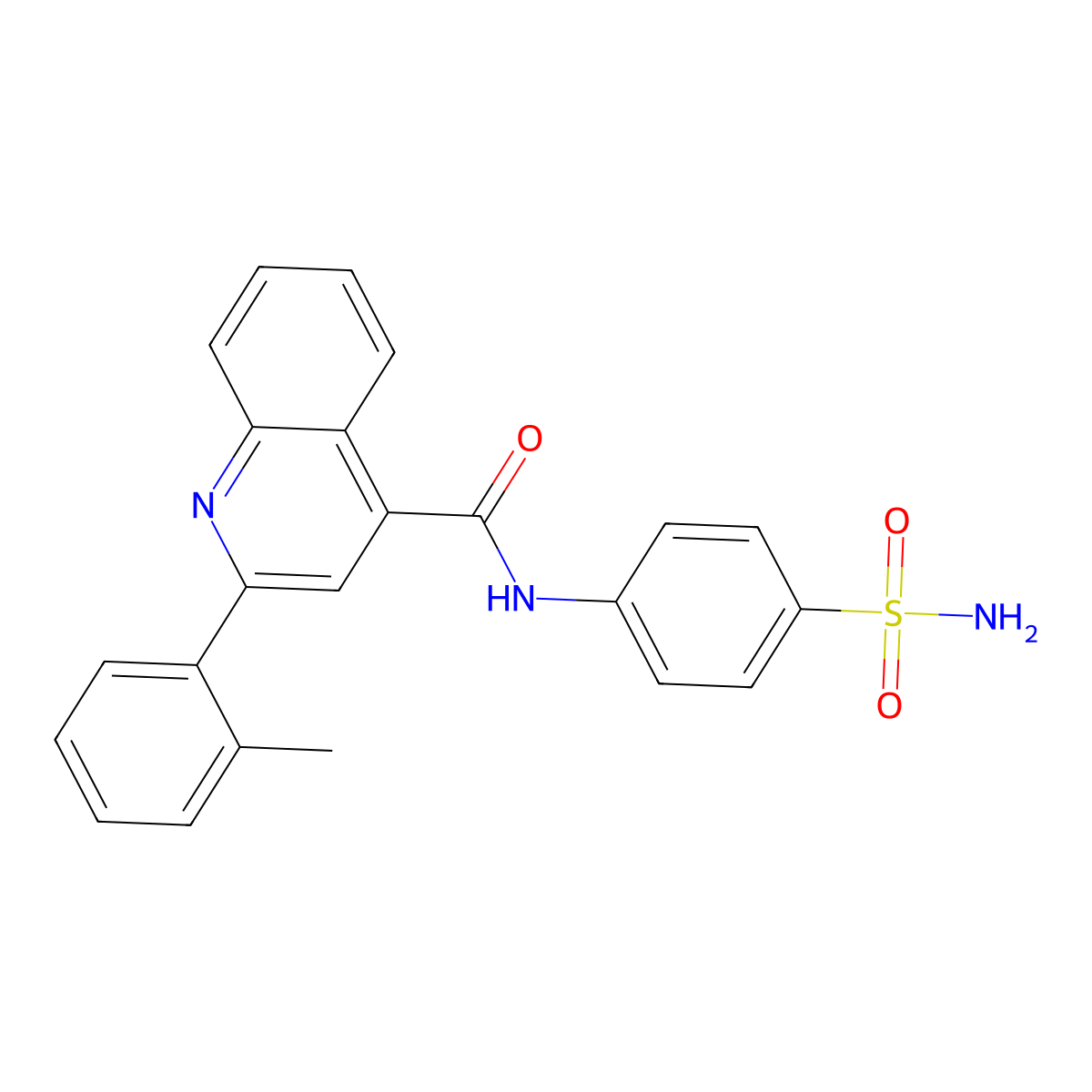 2-(2-methylphenyl)-N-(4-sulfamoylphenyl)quinoline-4-carboxamide molecular structure, CAS 544670-38-4