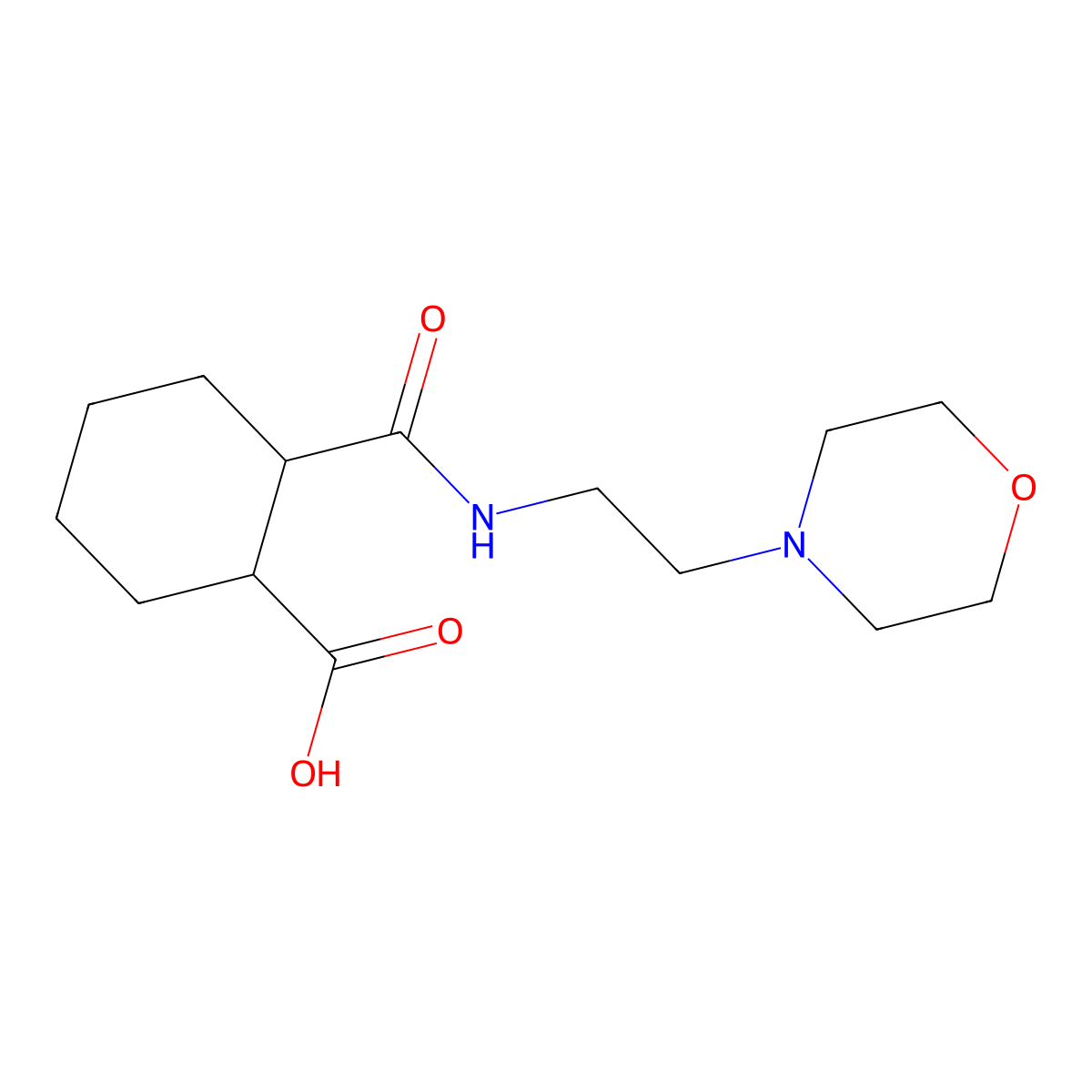 Cyclohexanecarboxylic acid, 2-[[[2-(4-morpholinyl)ethyl]amino]carbonyl]- molecular structure, CAS 544670-92-0