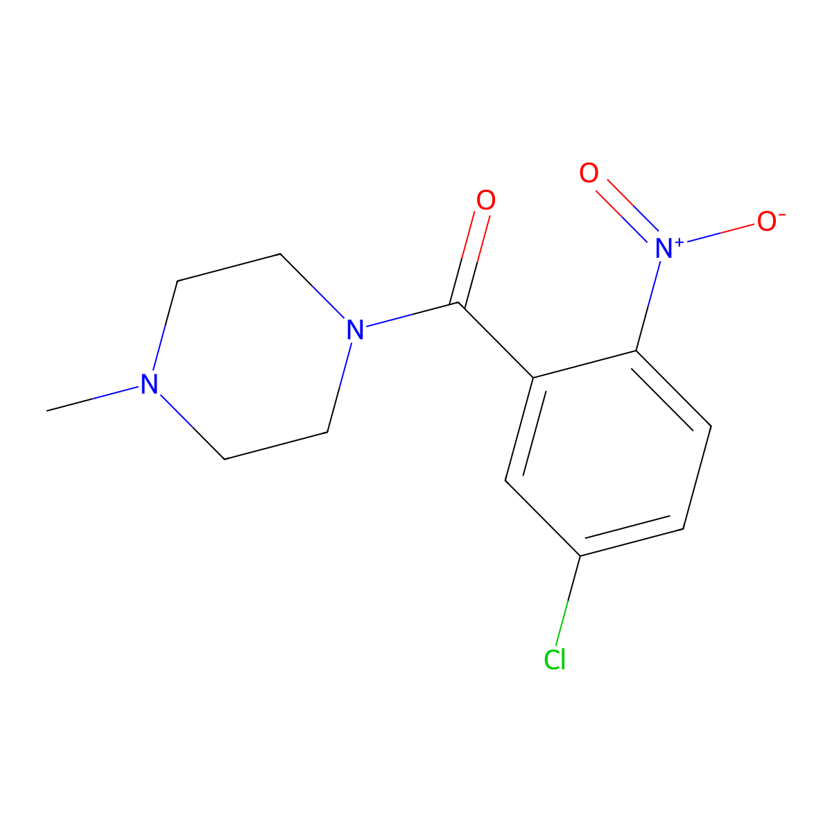 1-{5-Chloro-2-nitrobenzoyl}-4-methylpiperazine molecular structure, CAS 544671-09-2