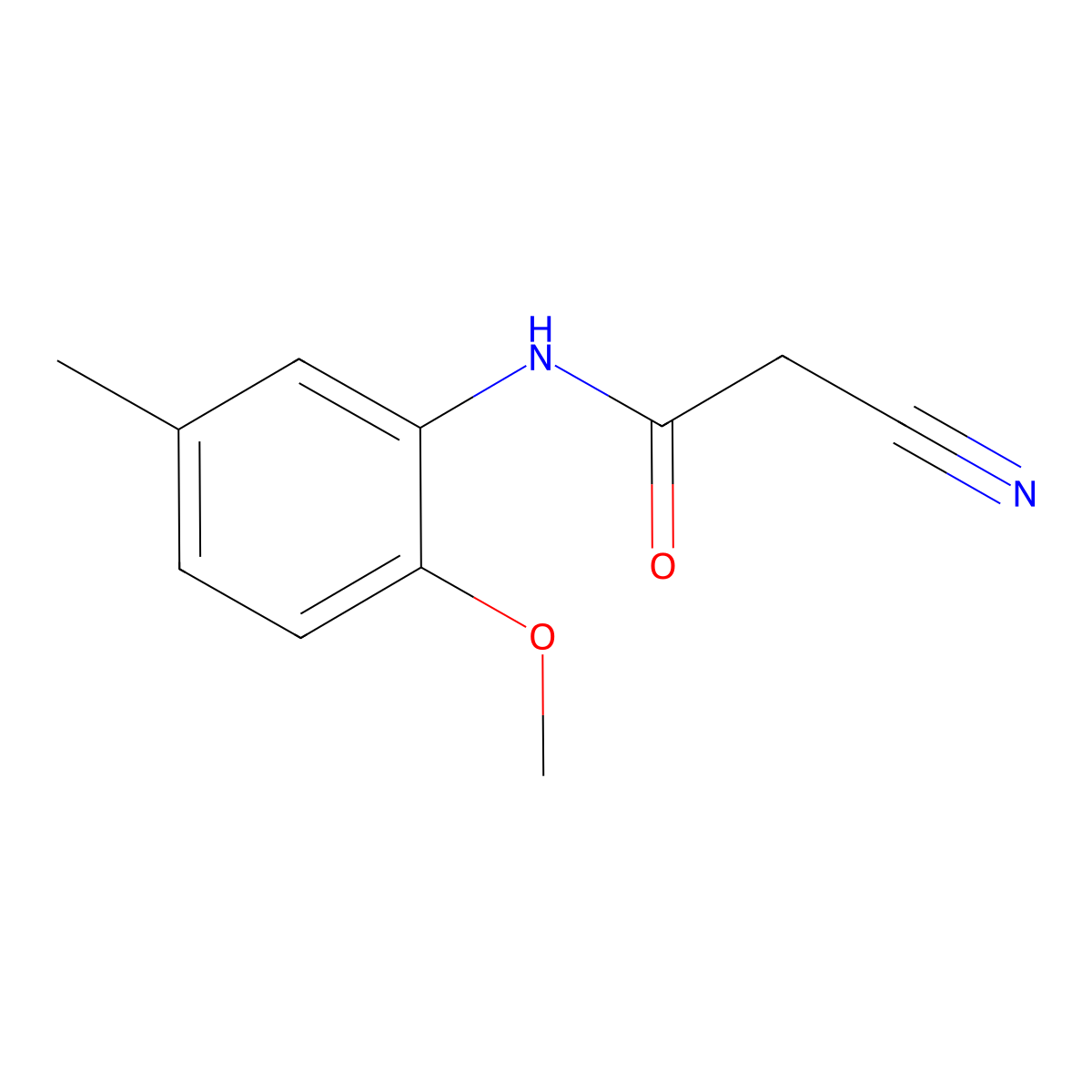 2-cyano-N-(2-methoxy-5-methylphenyl)acetamide molecular structure, CAS 544671-28-5