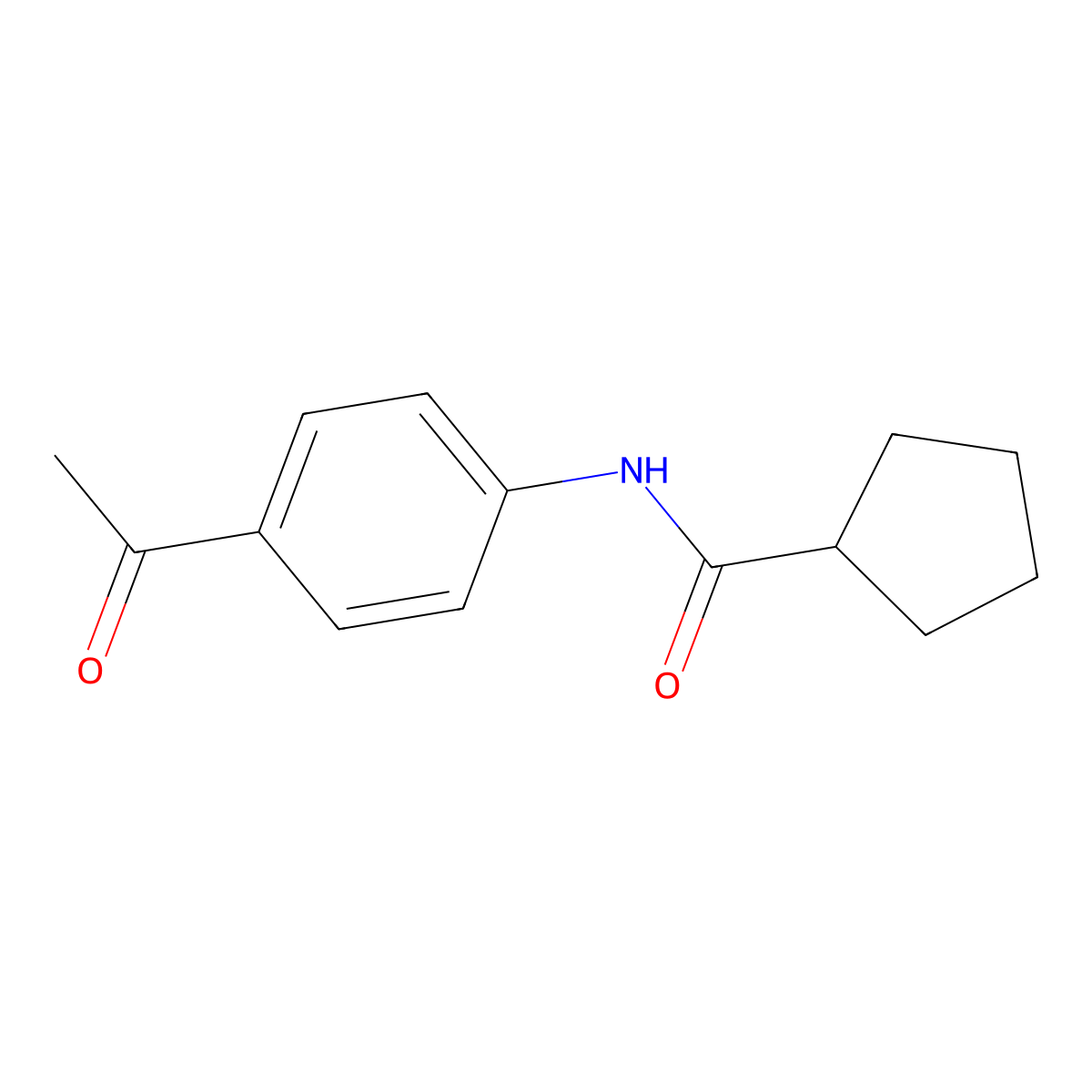 N-(4-acetylphenyl)cyclopentanecarboxamide molecular structure, CAS 544679-84-7