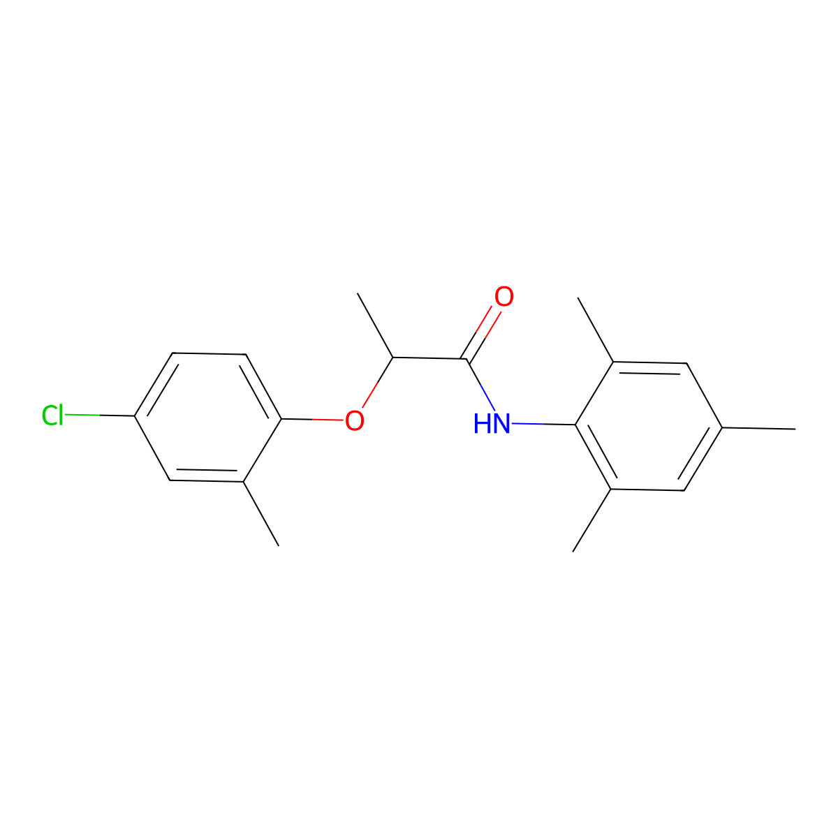 2-(4-chloro-2-methylphenoxy)-N-mesitylpropanamide molecular structure, CAS 544679-91-6