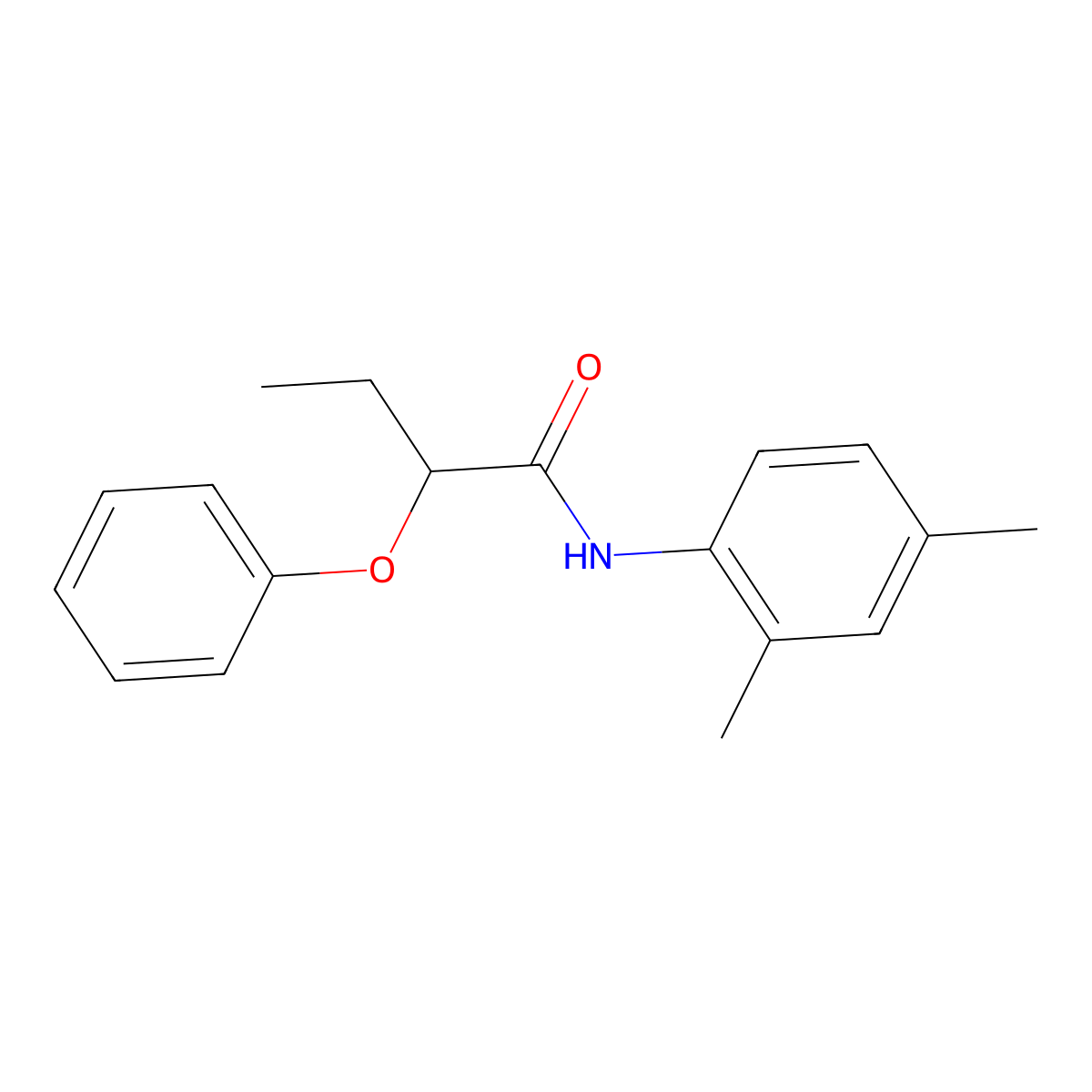 N-(2,4-dimethylphenyl)-2-phenoxybutanamide molecular structure, CAS 544680-28-6