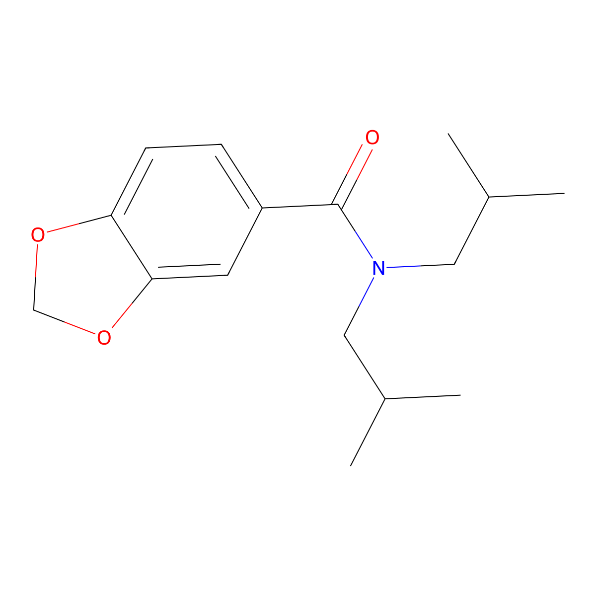 N,N-diisobutyl-1,3-benzodioxole-5-carboxamide molecular structure, CAS 544680-64-0
