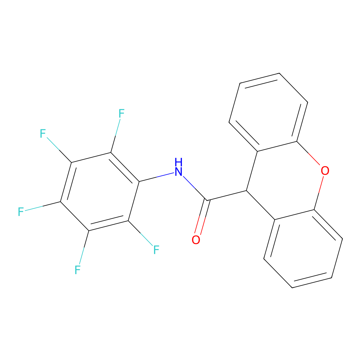 N-(pentafluorophenyl)-9H-xanthene-9-carboxamide molecular structure, CAS 544680-83-3