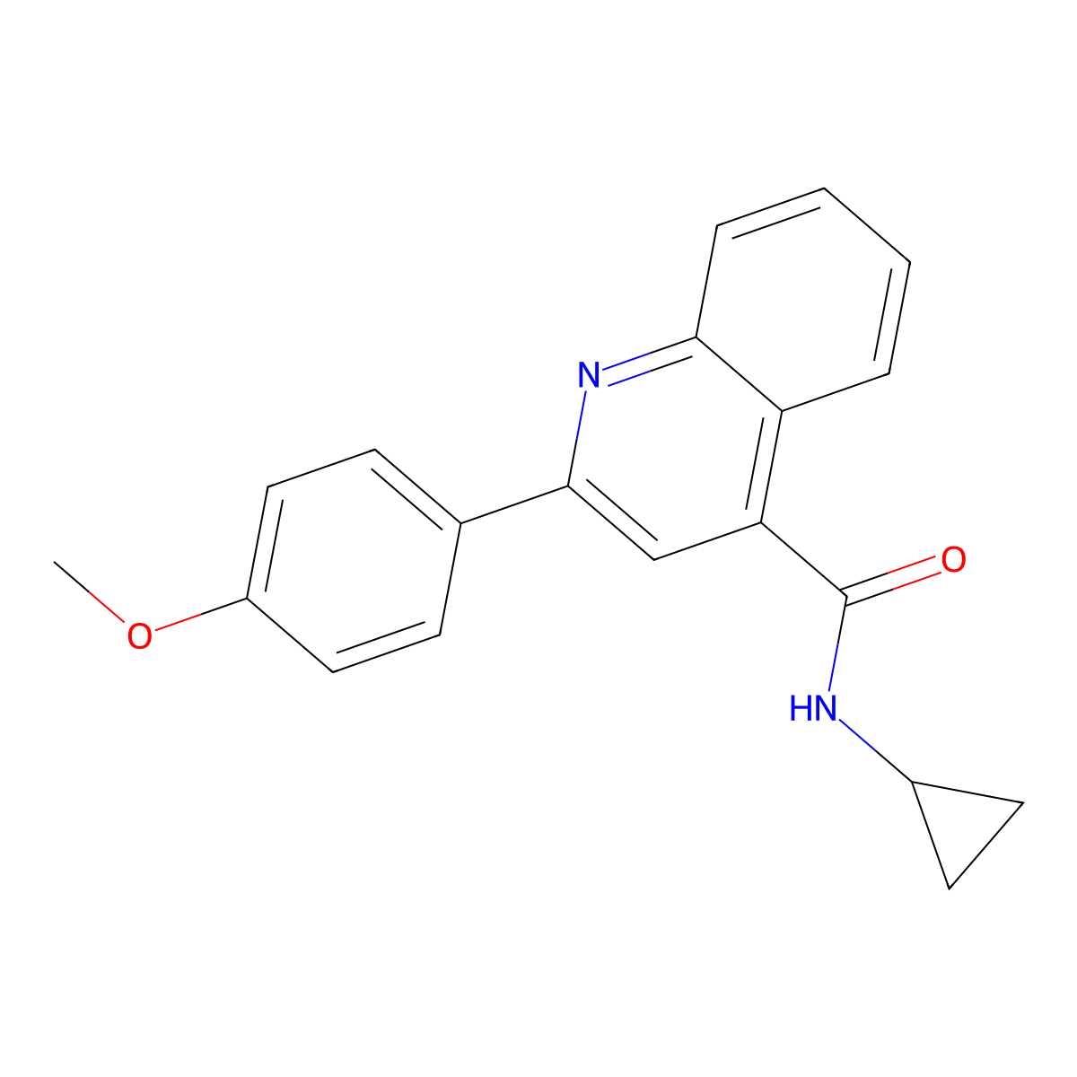 N-cyclopropyl-2-(4-methoxyphenyl)quinoline-4-carboxamide molecular structure, CAS 544681-12-1