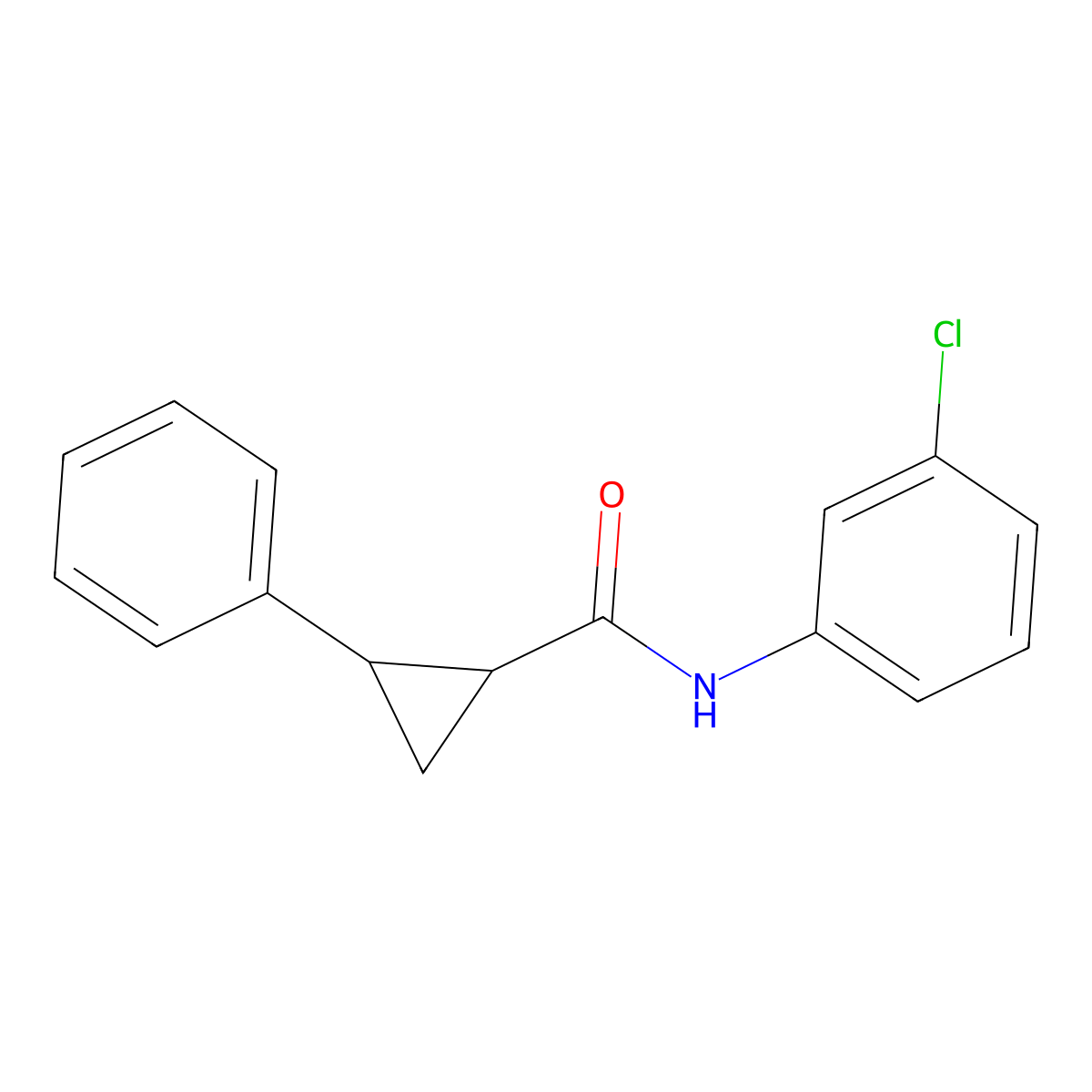 N-(3-chlorophenyl)-2-phenylcyclopropanecarboxamide molecular structure, CAS 544681-65-4