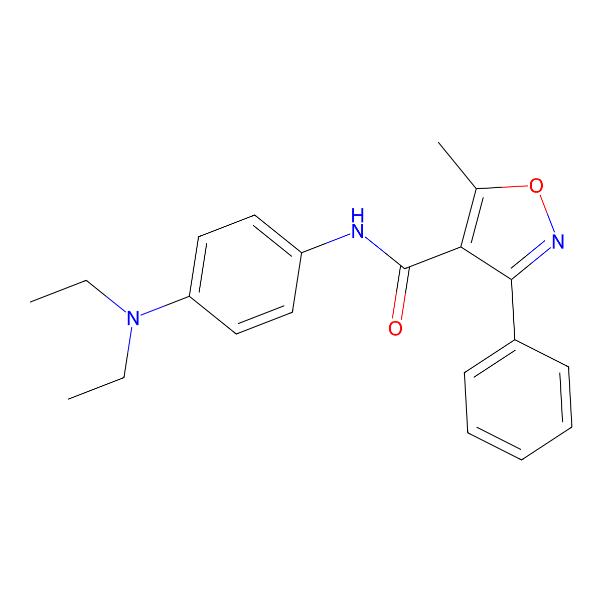 N-[4-(diethylamino)phenyl]-5-methyl-3-phenyl-1,2-oxazole-4-carboxamide molecular structure, CAS 544681-96-1