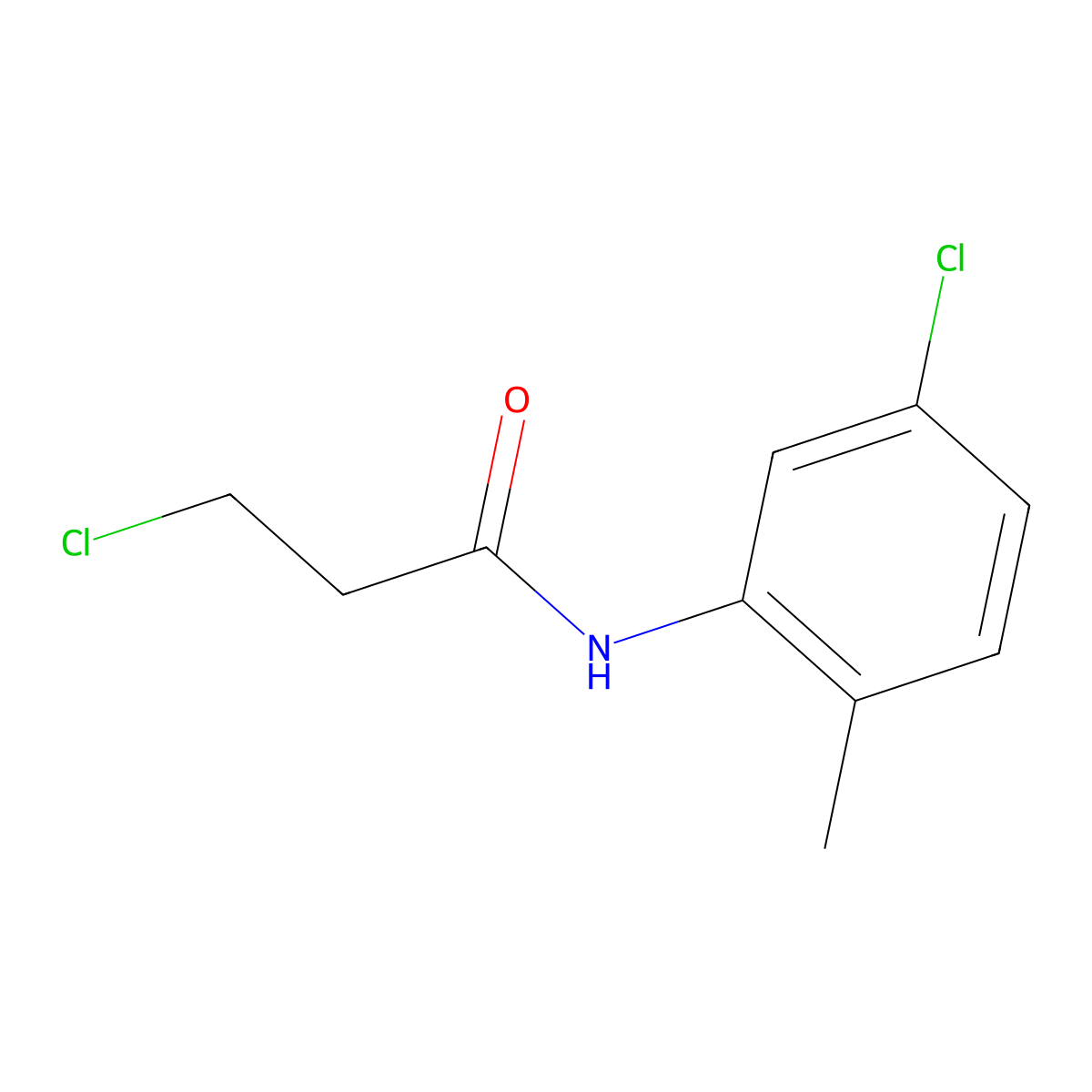 3-chloro-N-(5-chloro-2-methylphenyl)propanamide molecular structure, CAS 544682-32-8