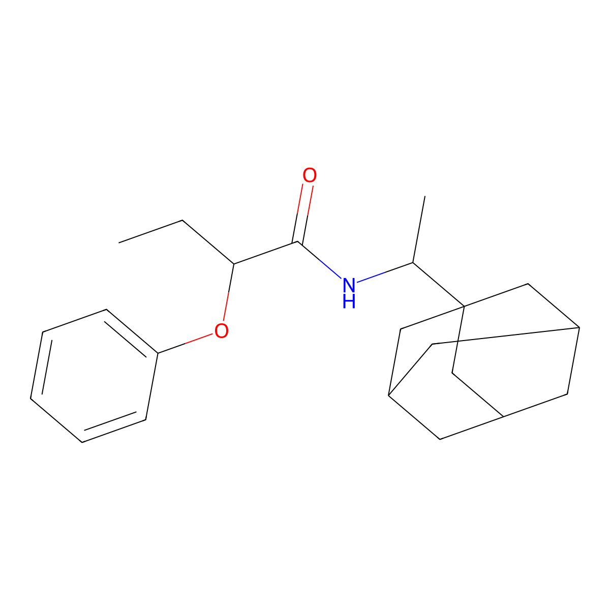 N-[1-(1-adamantyl)ethyl]-2-phenoxybutanamide molecular structure, CAS 544683-28-5