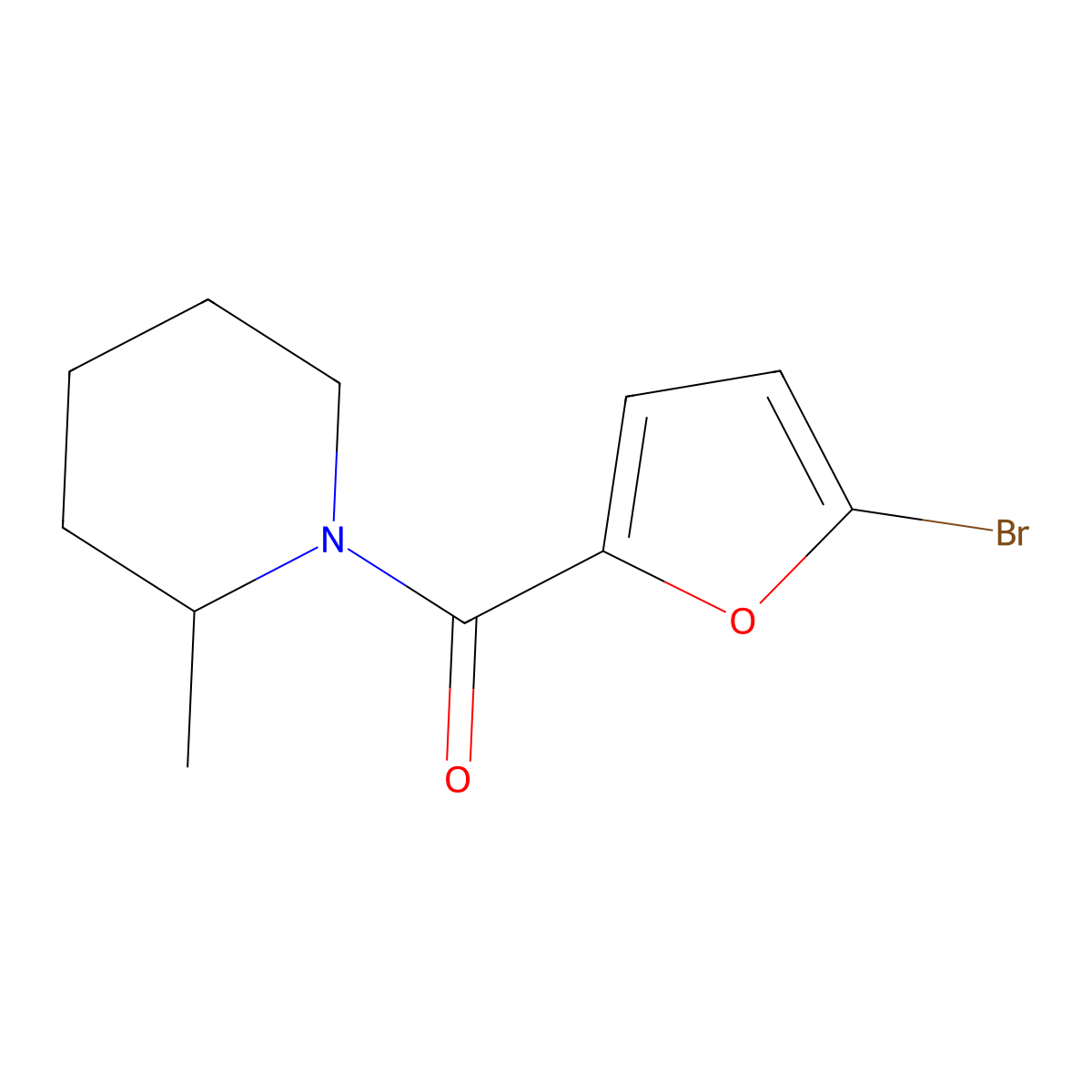 (5-Bromofuran-2-yl)-(2-methylpiperidin-1-yl)methanone molecular structure, CAS 544683-43-4