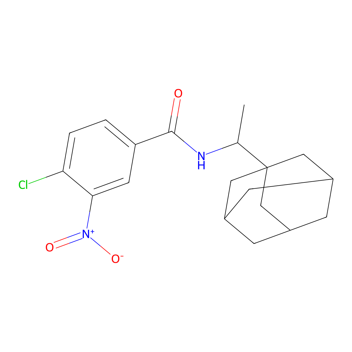 N-[1-(1-adamantyl)ethyl]-4-chloro-3-nitrobenzamide molecular structure, CAS 544683-70-7