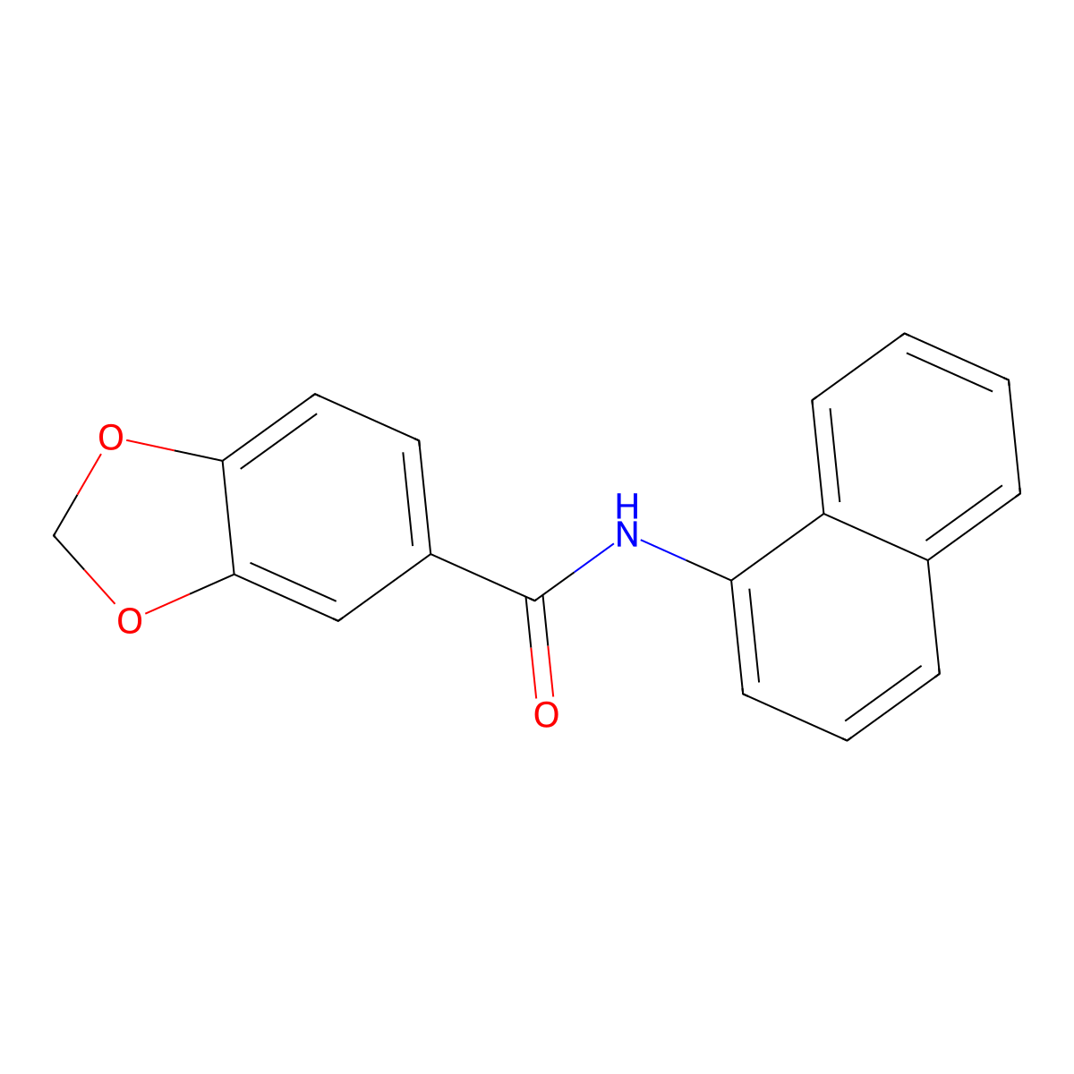 N-naphthalen-1-yl-1,3-benzodioxole-5-carboxamide molecular structure, CAS 544684-02-8