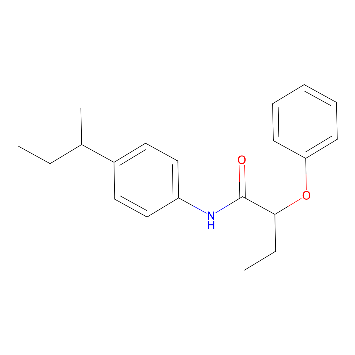 N-(4-butan-2-ylphenyl)-2-phenoxybutanamide molecular structure, CAS 544684-10-8