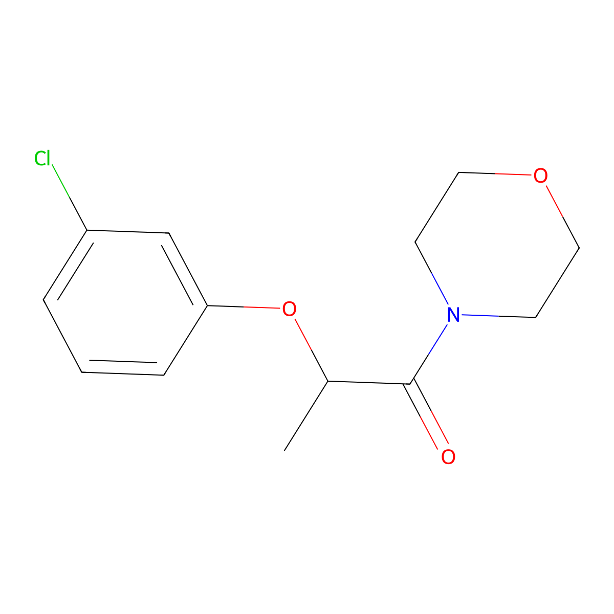 2-(3-Chlorophenoxy)-1-morpholin-4-ylpropan-1-one molecular structure, CAS 544687-70-9