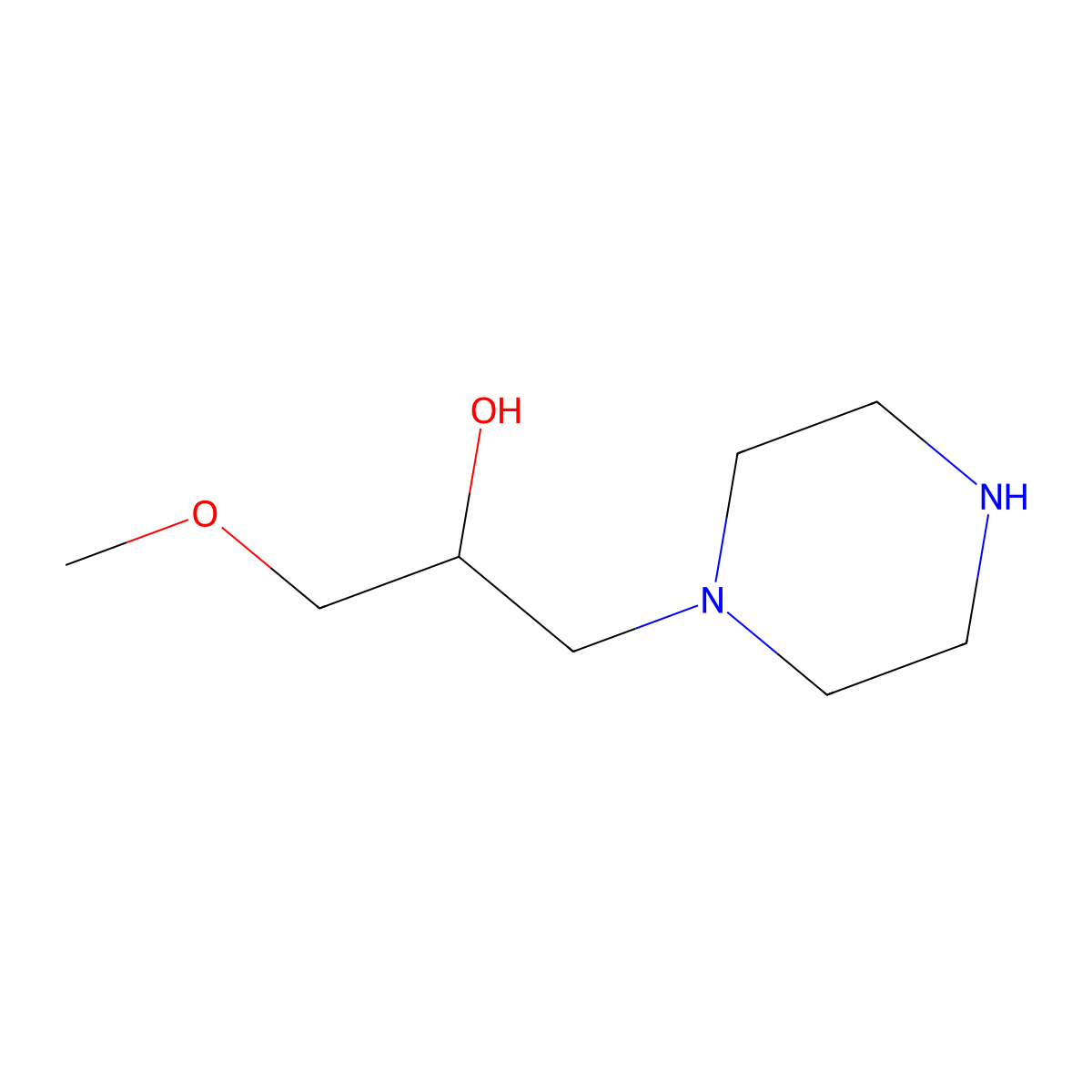 1-Methoxy-3-(piperazin-1-yl)propan-2-ol molecular structure, CAS 54469-44-2