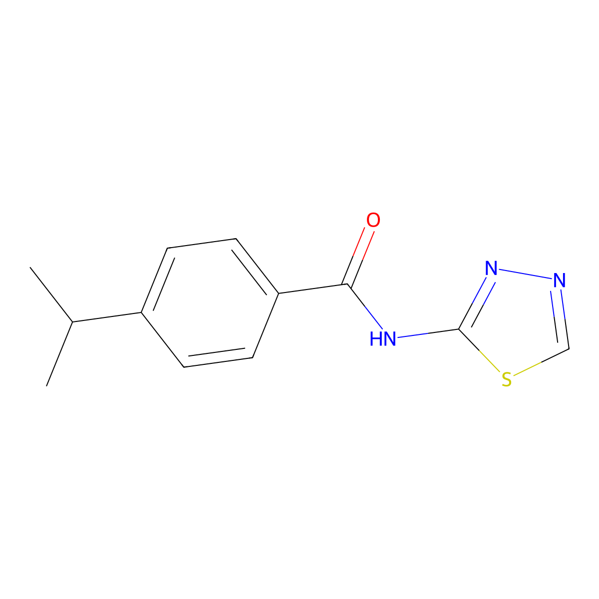 4-(Propan-2-yl)-N-(1,3,4-thiadiazol-2-yl)benzamide molecular structure, CAS 544690-34-8