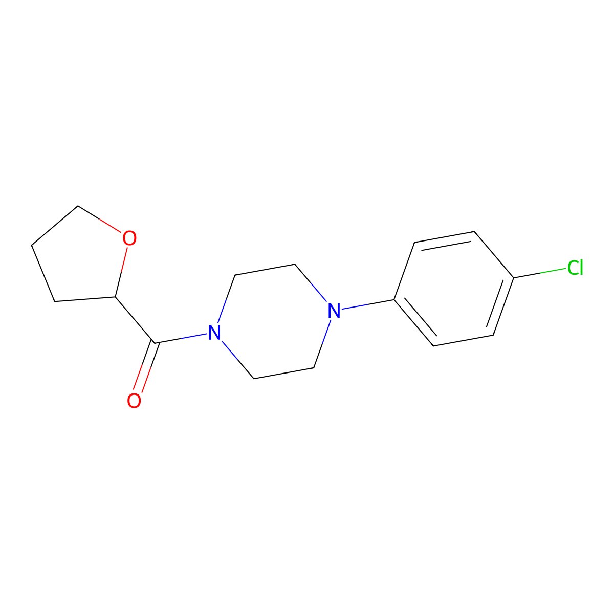 [4-(4-Chlorophenyl)piperazin-1-yl](tetrahydrofuran-2-yl)methanone molecular structure, CAS 544690-65-5