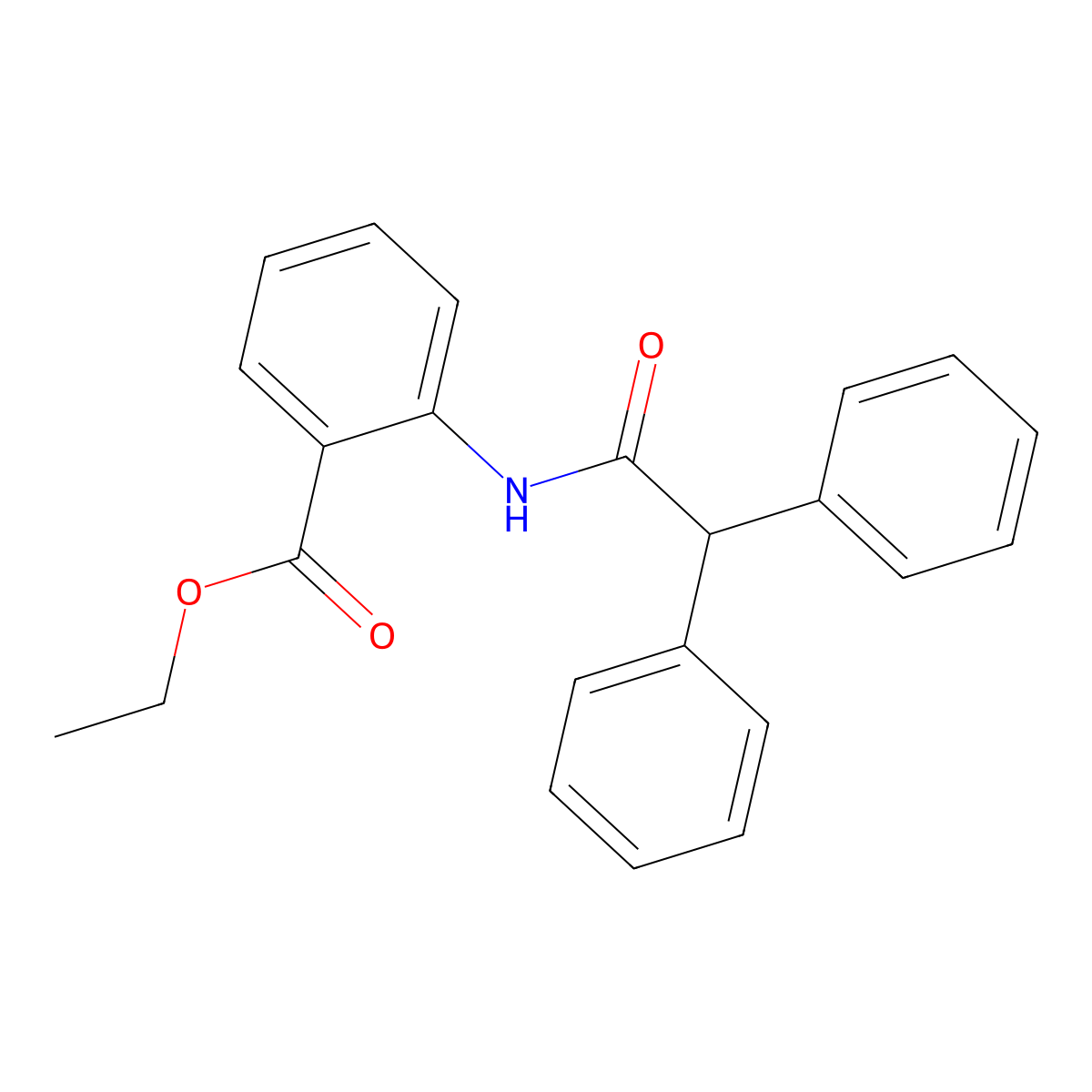 Ethyl 2-[(2,2-diphenylacetyl)amino]benzoate molecular structure, CAS 544691-56-7