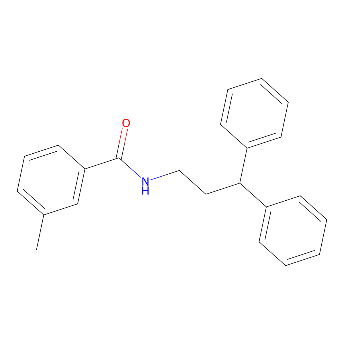 N-(3,3-diphenylpropyl)-3-methylbenzamide molecular structure, CAS 544691-77-2