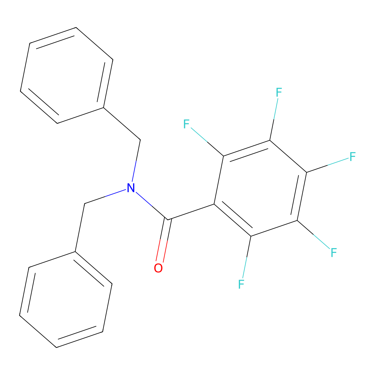 N,N-dibenzyl-2,3,4,5,6-pentafluorobenzamide molecular structure, CAS 544692-43-5