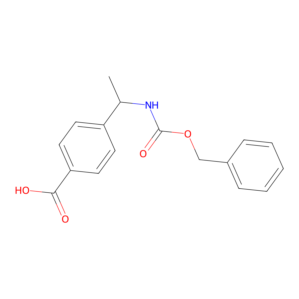 4-(1-(((Benzyloxy)carbonyl)amino)ethyl)benzoic acid molecular structure, CAS 544694-76-0