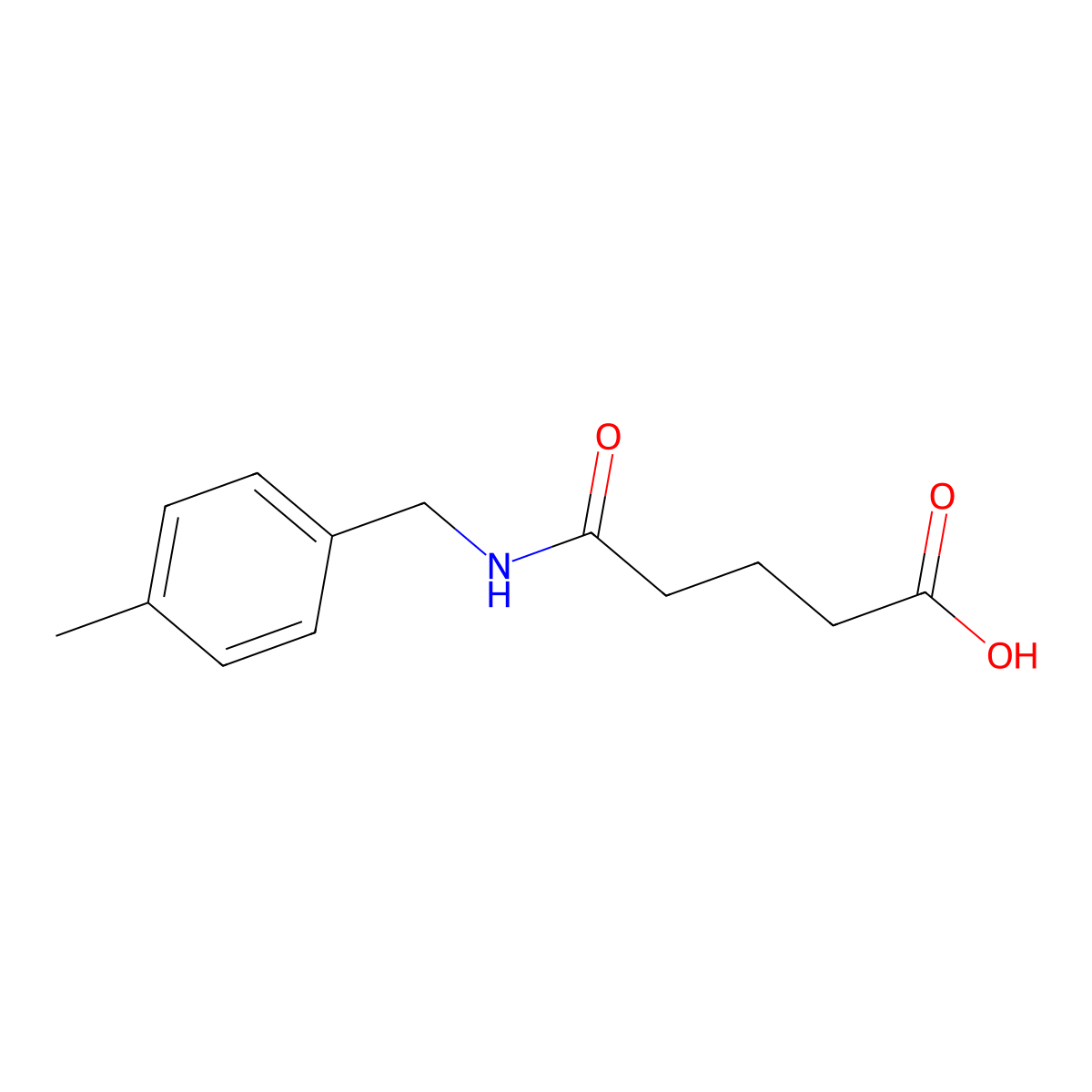 5-[(4-Methylbenzyl)amino]-5-oxopentanoic acid molecular structure, CAS 544697-59-8