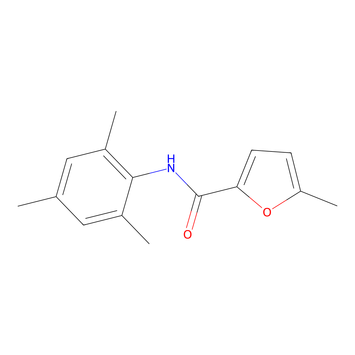 N-mesityl-5-methyl-2-furamide molecular structure, CAS 544697-70-3